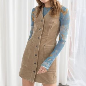 & Other Stories khaki corduroy mini dress